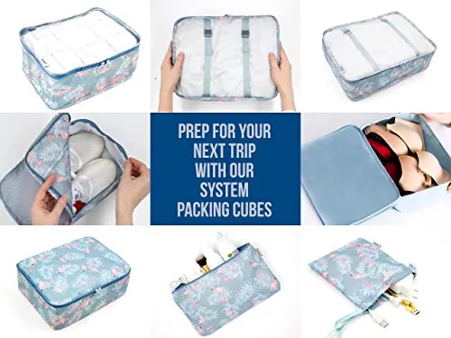 8 Set Travel organizers Packing Сubes Luggage Accessories Сlothes Shoes Bag (Cat garden)