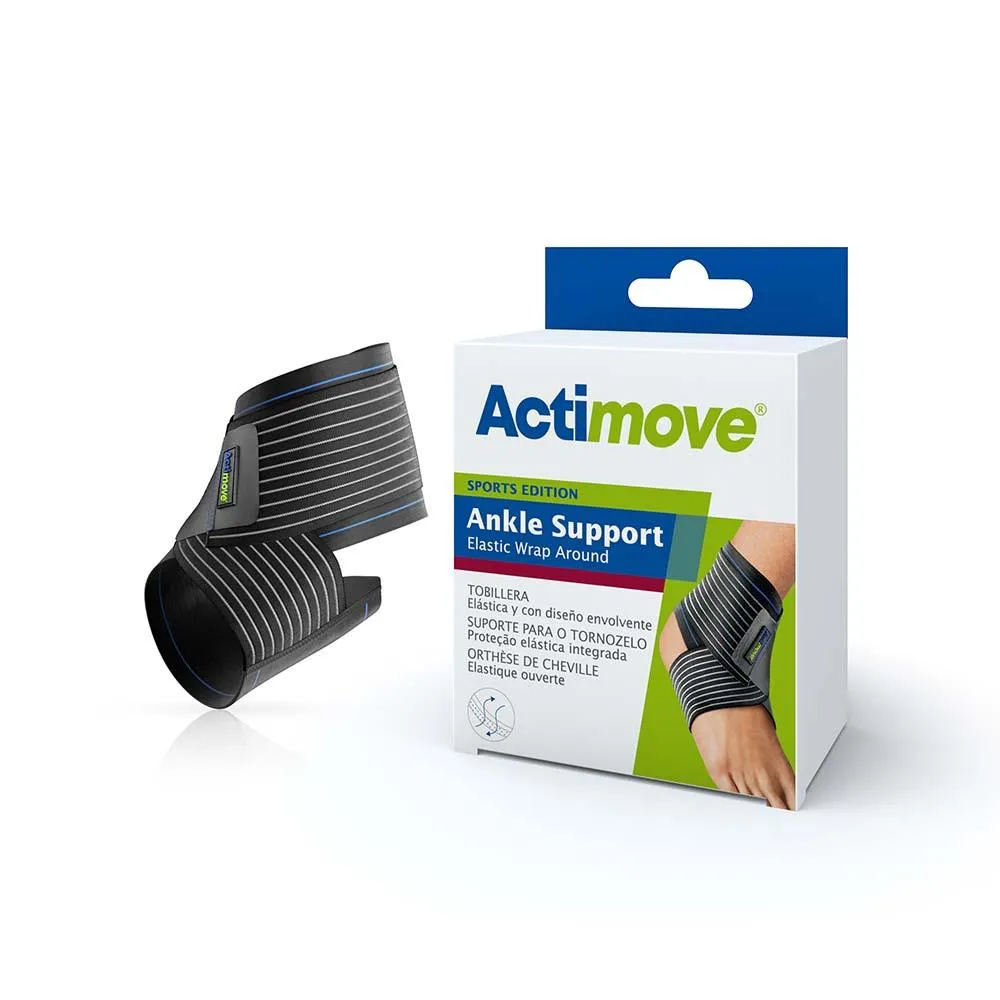Actimove Sports Edition Ankle Support Elastic Wrap Around, Black