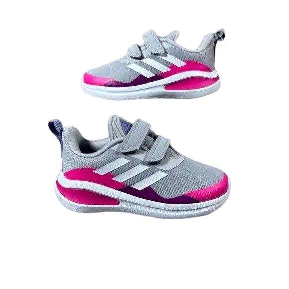 Adidas Fortarun Double Strap 'White Grey Pink' Kid's Running Shoes