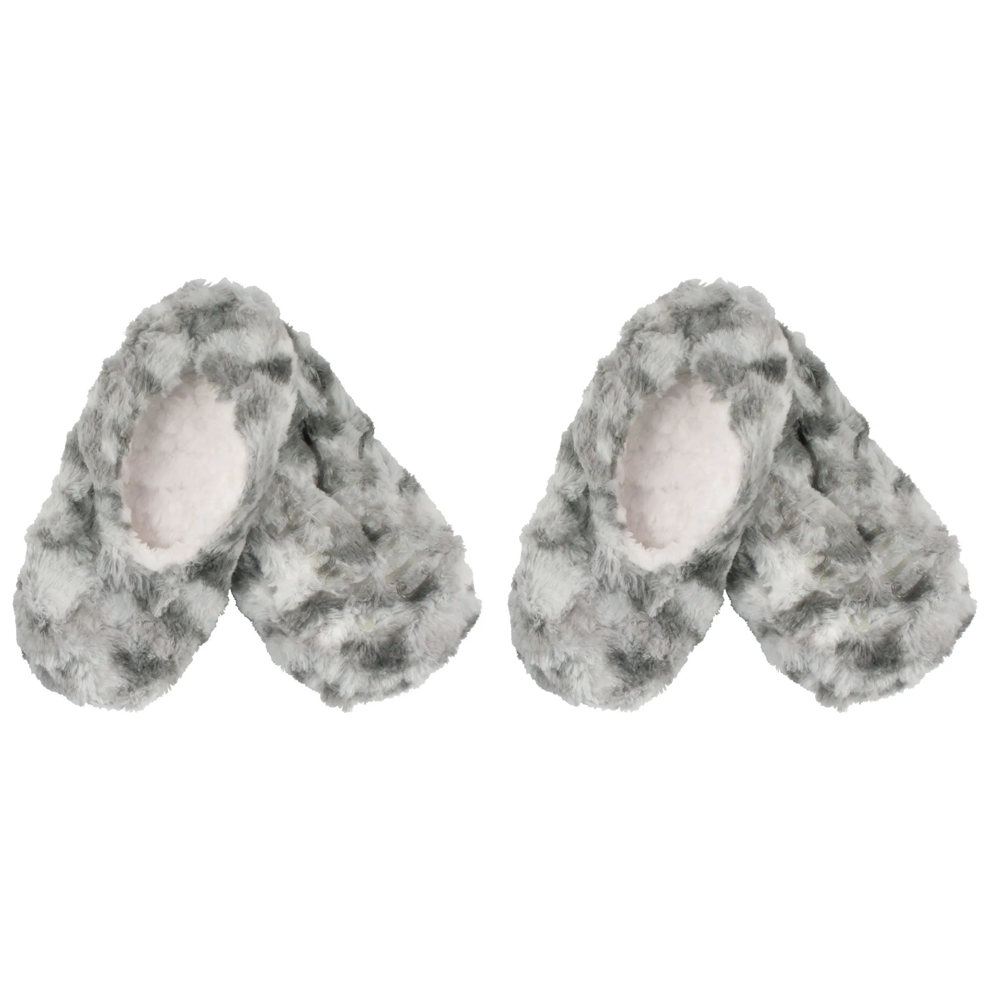 Adult Super Soft Warm Cozy Fuzzy Soft Touch Slippers Non-Slip Lined Socks, 2 Pairs