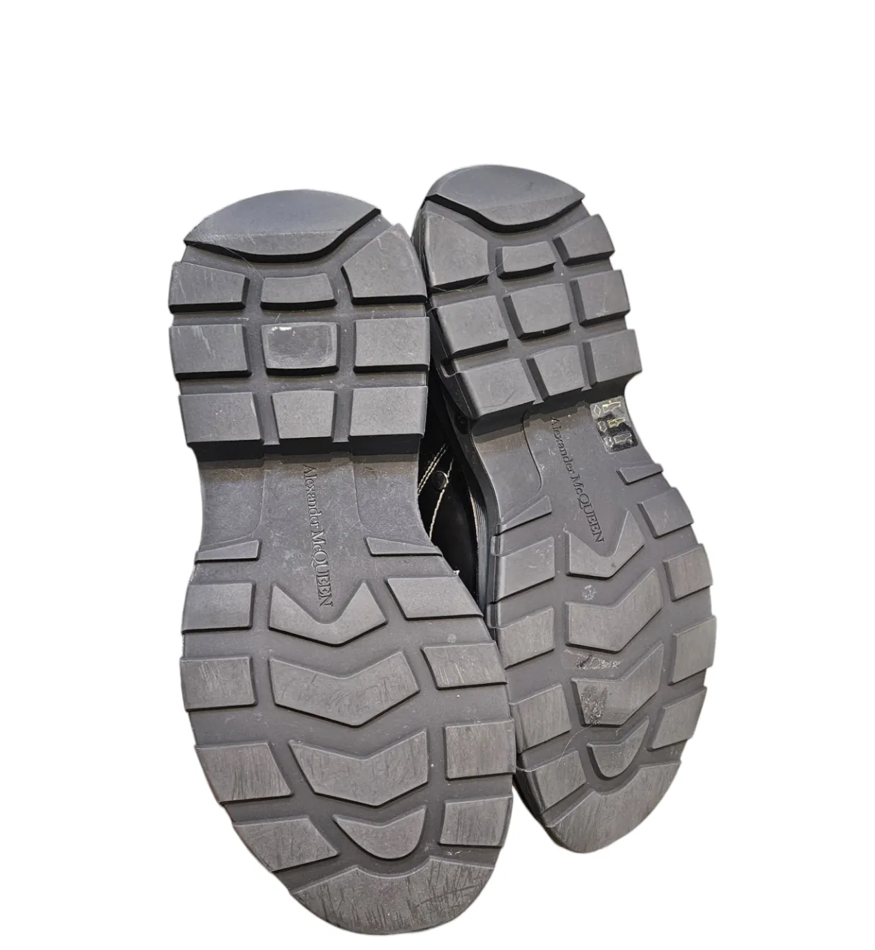 Alexander McQueen Black Tread Womens Ankle Boots