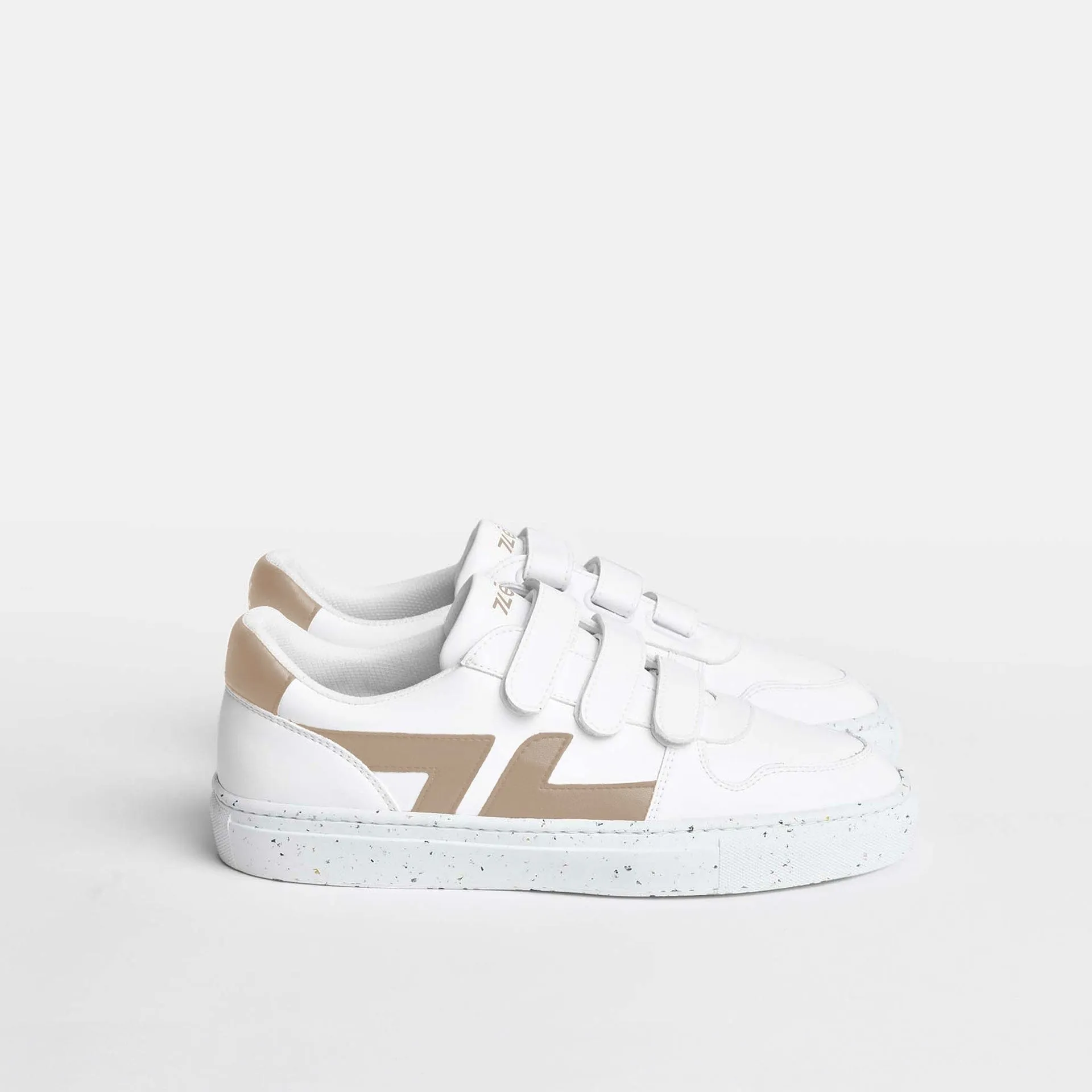 Alpha Vegan Leather Velcro Sneakers | Beige
