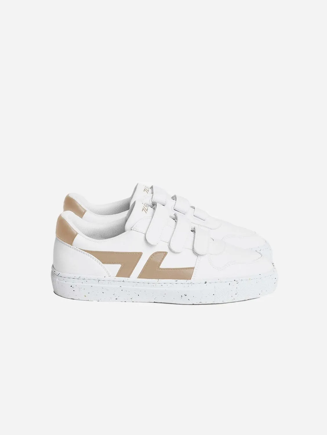 Alpha Vegan Leather Velcro Sneakers | Beige