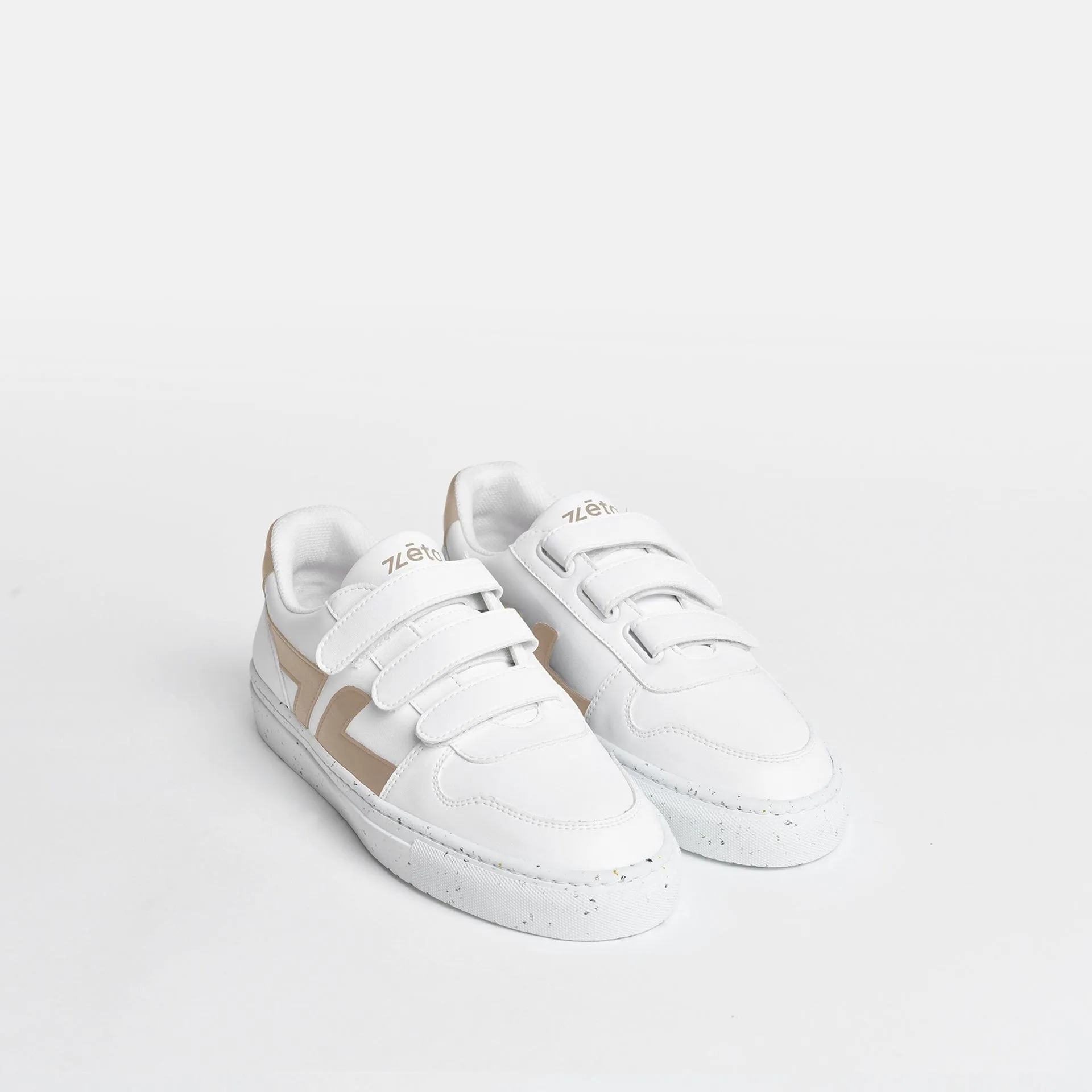 Alpha Vegan Leather Velcro Sneakers | Beige