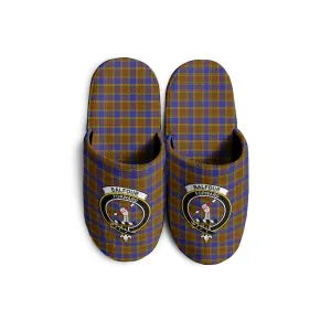 Balfour Tartan Home Slippers with Family Crest