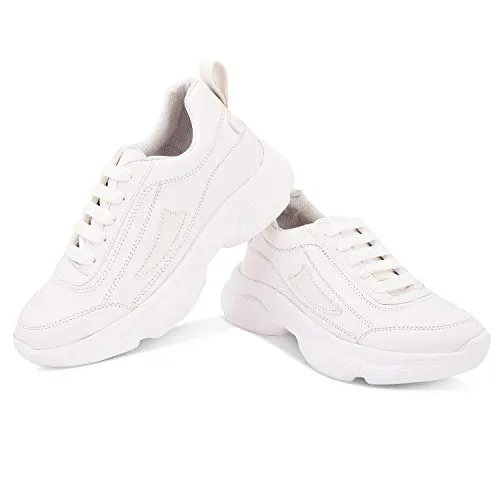 Blinder Womens Sneakers White (AP-1-white-full-sneaker-heel-ladies-38)