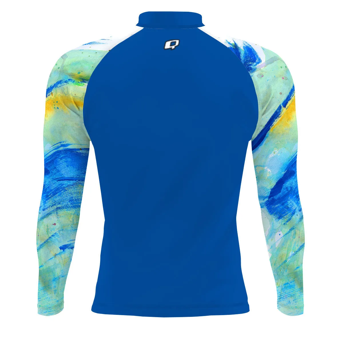 Blue Brush Strokes - Men's Surf UPF50  Long Sleeve Rash Guard