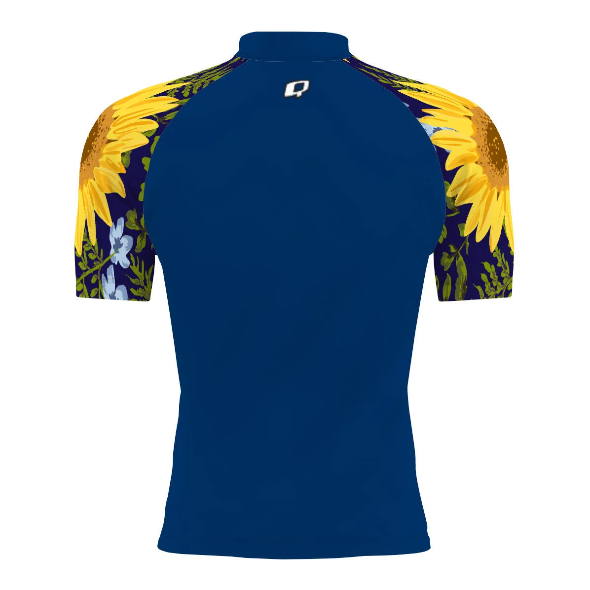 Blue Sunflower - Men's Surf UPF50  Short Sleeve Rash Guard
