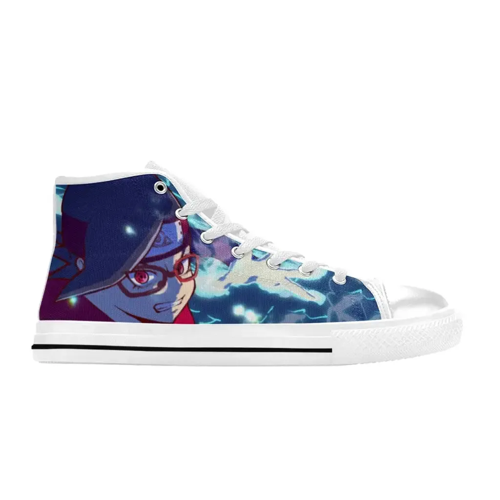 Boruto Naruto Next Generations Uchiha Sarada Shoes High Top Sneakers for Kids and Adults
