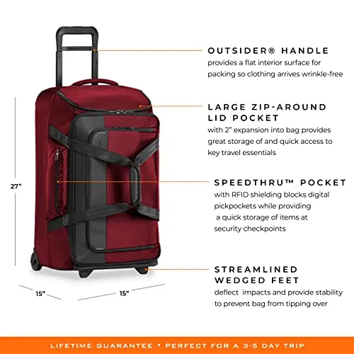 Briggs & Riley ZDX Upright Rolling Duffel Bag, Brick