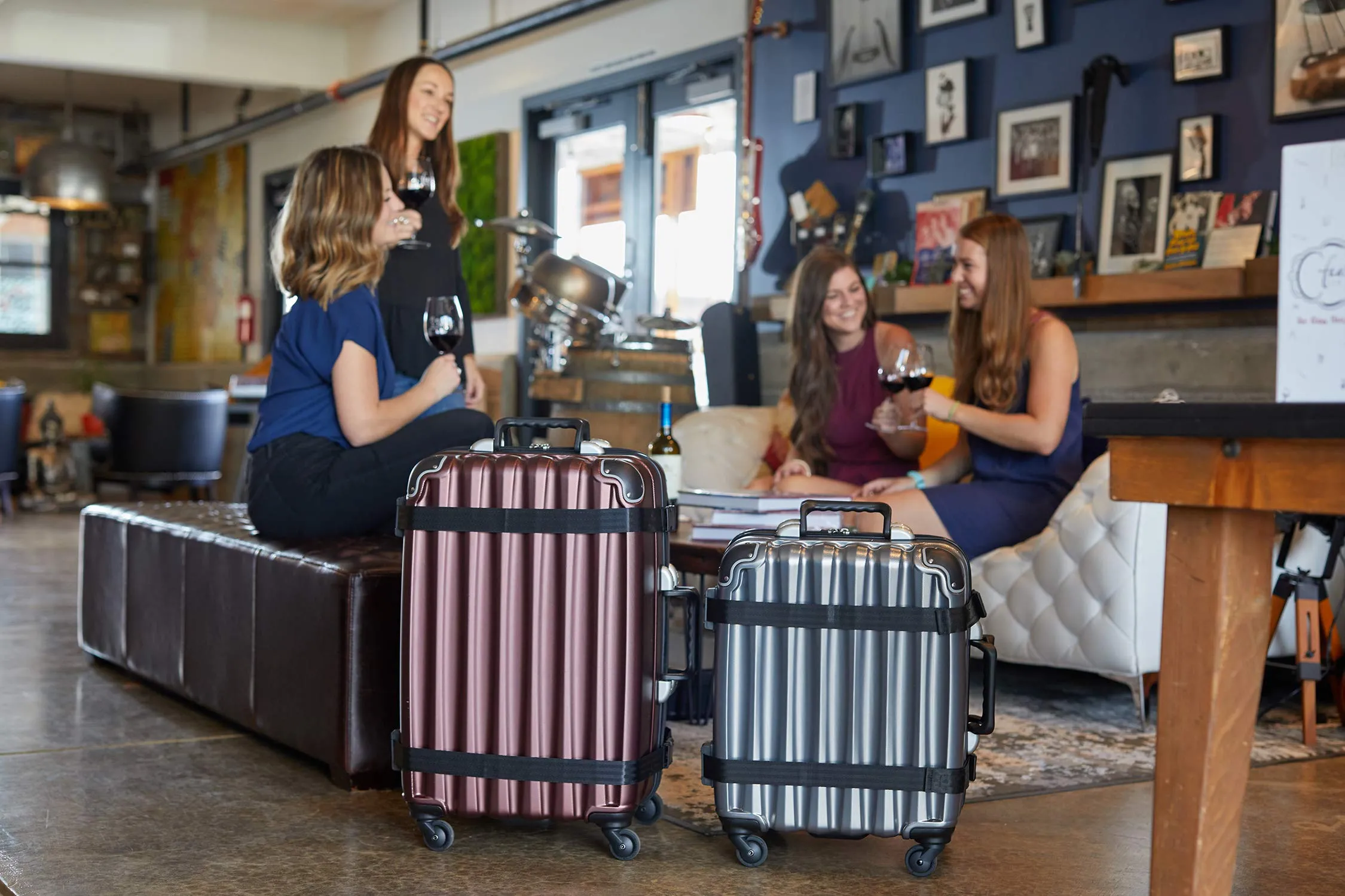 Bundle - 2 items: VinGardeValise Wine Travel Suitcase 12 & 8-bottle - With Personalized Luggage Nameplates - Grande 05 and Petite 03, Black