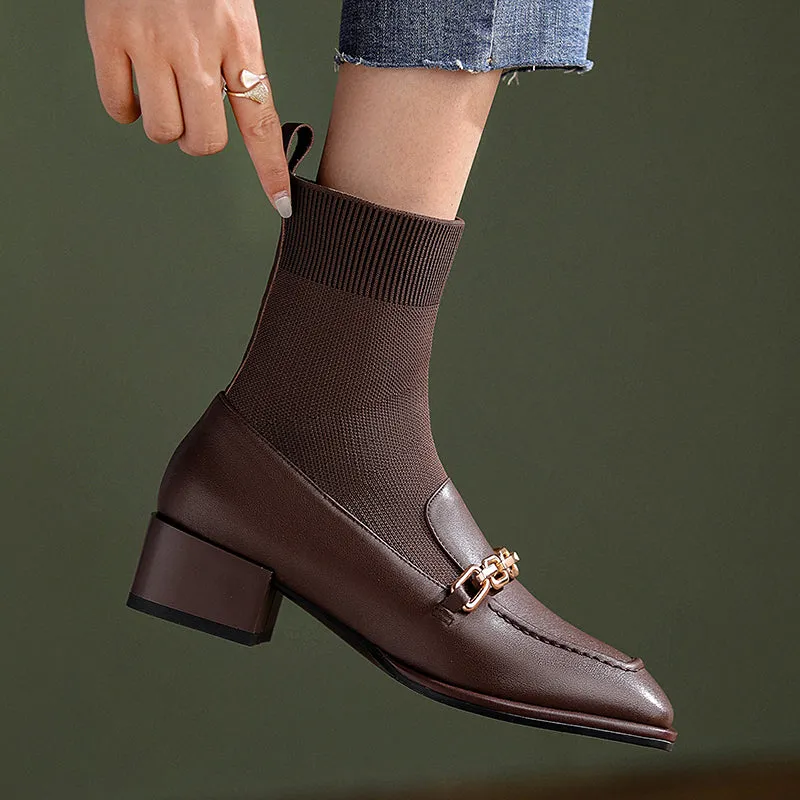 Cadence Loafer Style Sock Ankle Boots