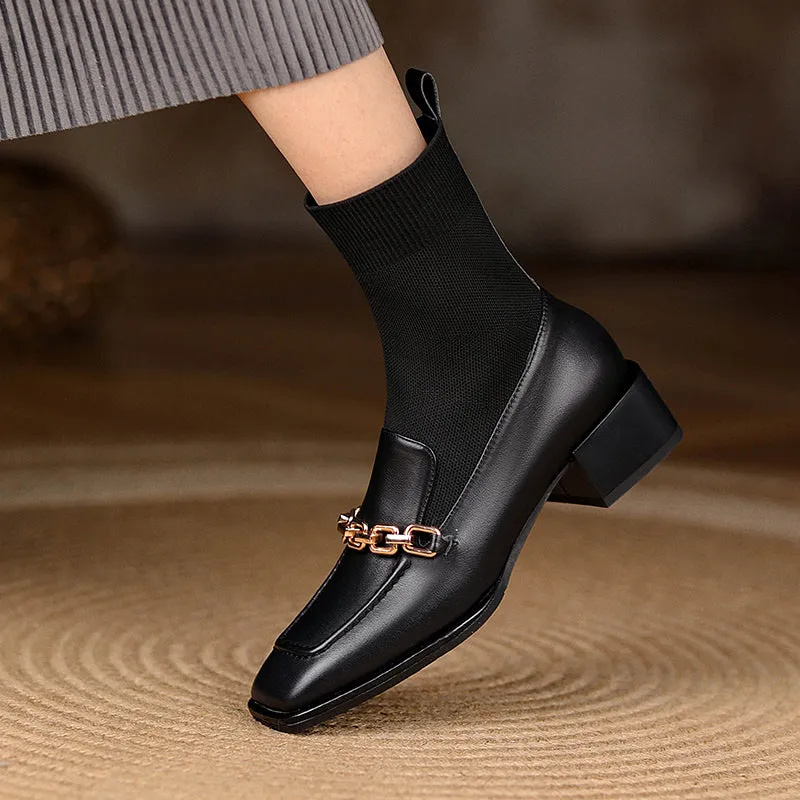 Cadence Loafer Style Sock Ankle Boots