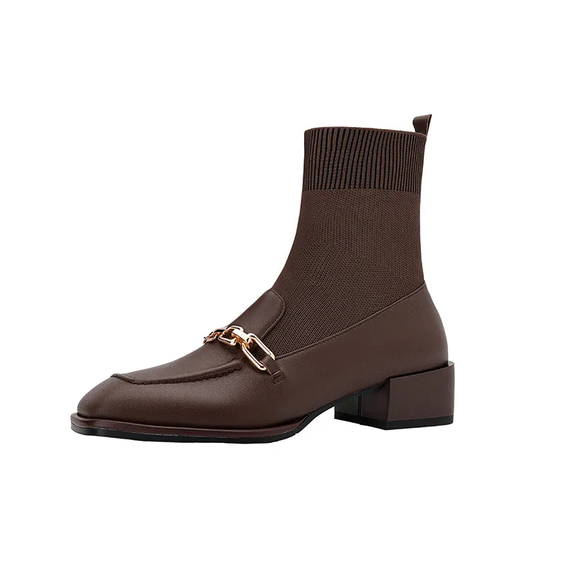 Cadence Loafer Style Sock Ankle Boots