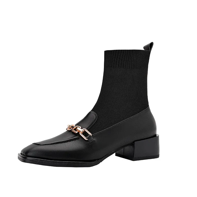 Cadence Loafer Style Sock Ankle Boots