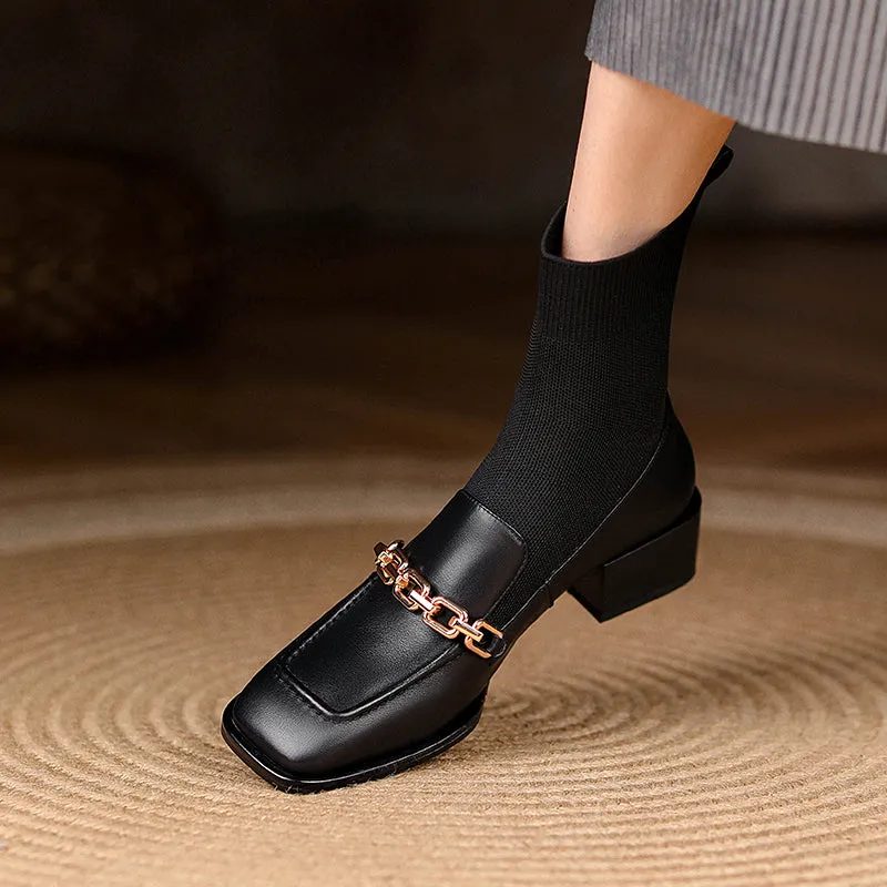 Cadence Loafer Style Sock Ankle Boots