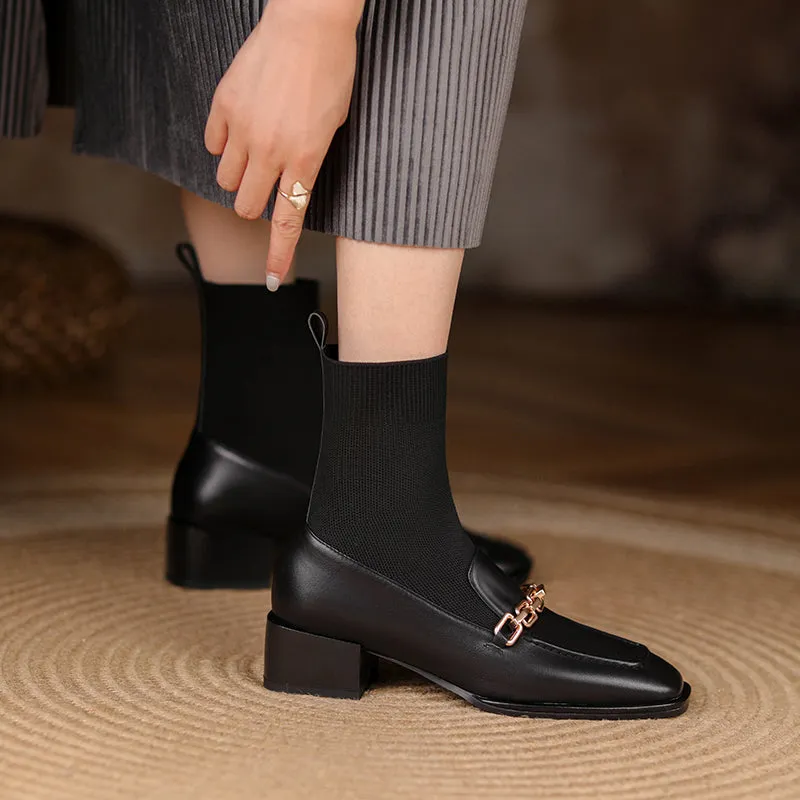 Cadence Loafer Style Sock Ankle Boots