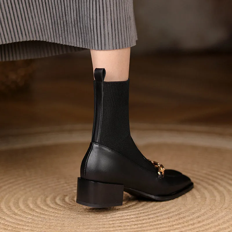 Cadence Loafer Style Sock Ankle Boots