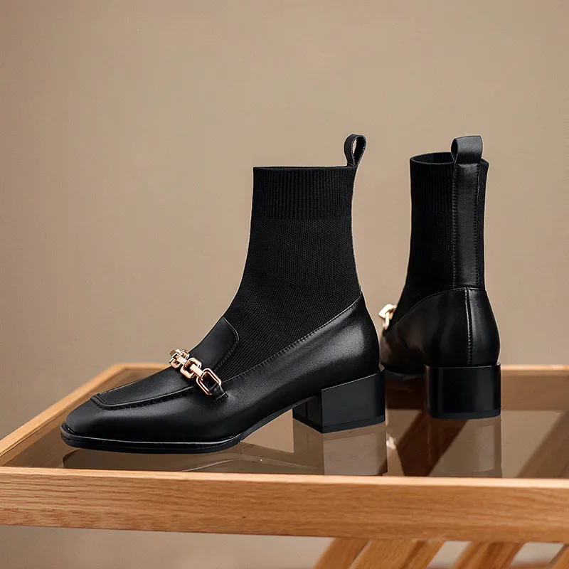Cadence Loafer Style Sock Ankle Boots