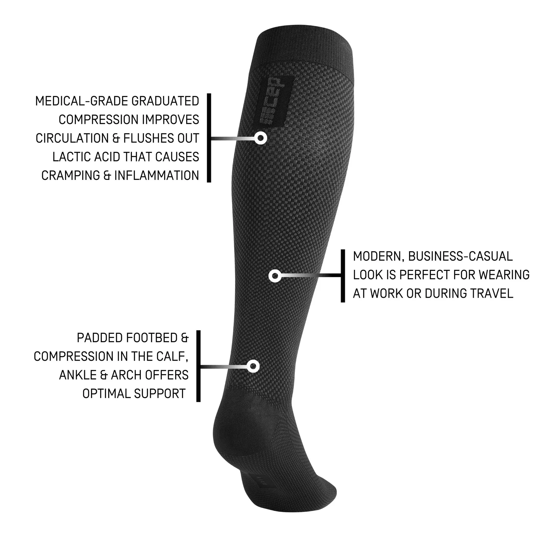 CEP | Allday Tall Compression Socks | Men's | Black