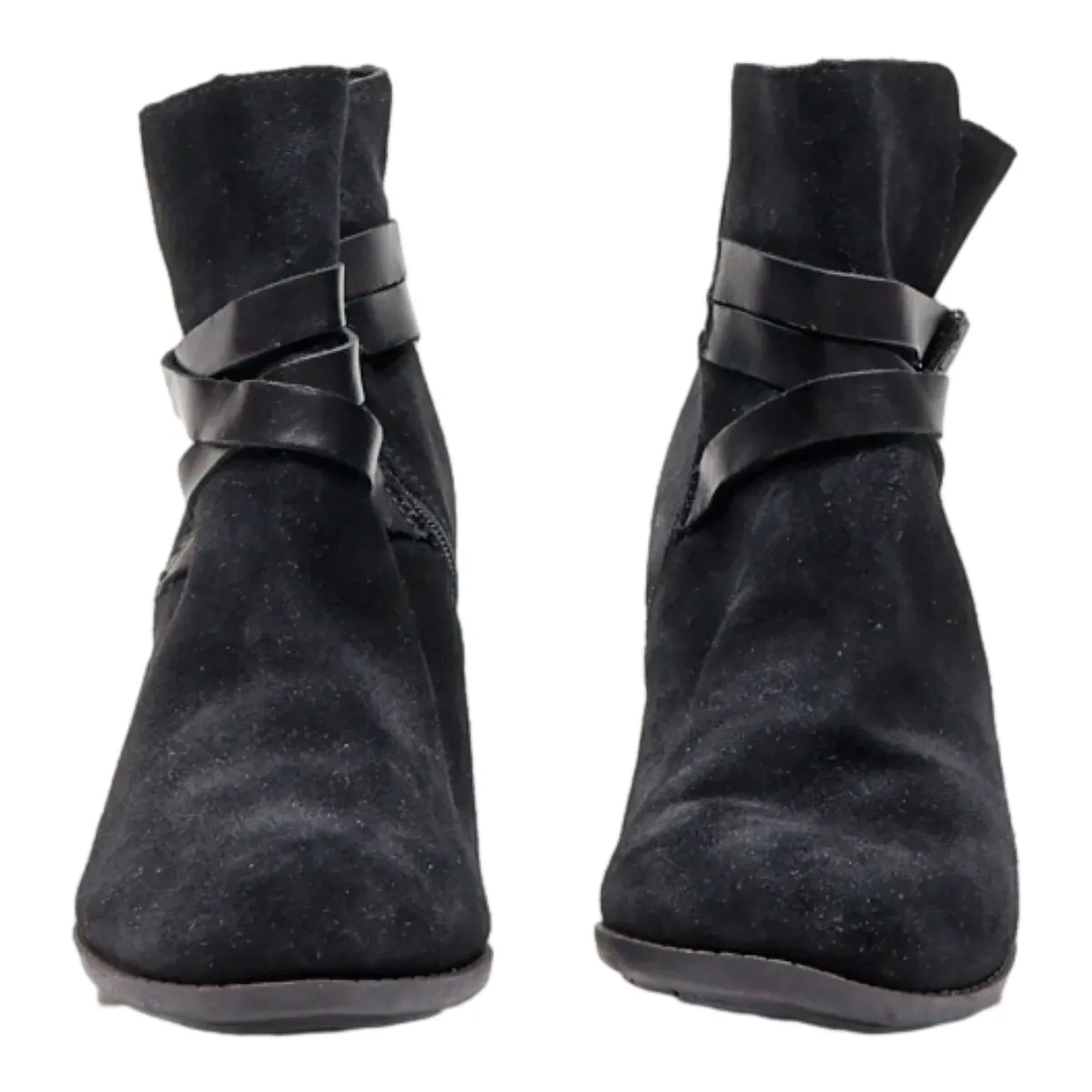 CLARKS Ankle Boots Black Suede Womens UK 6