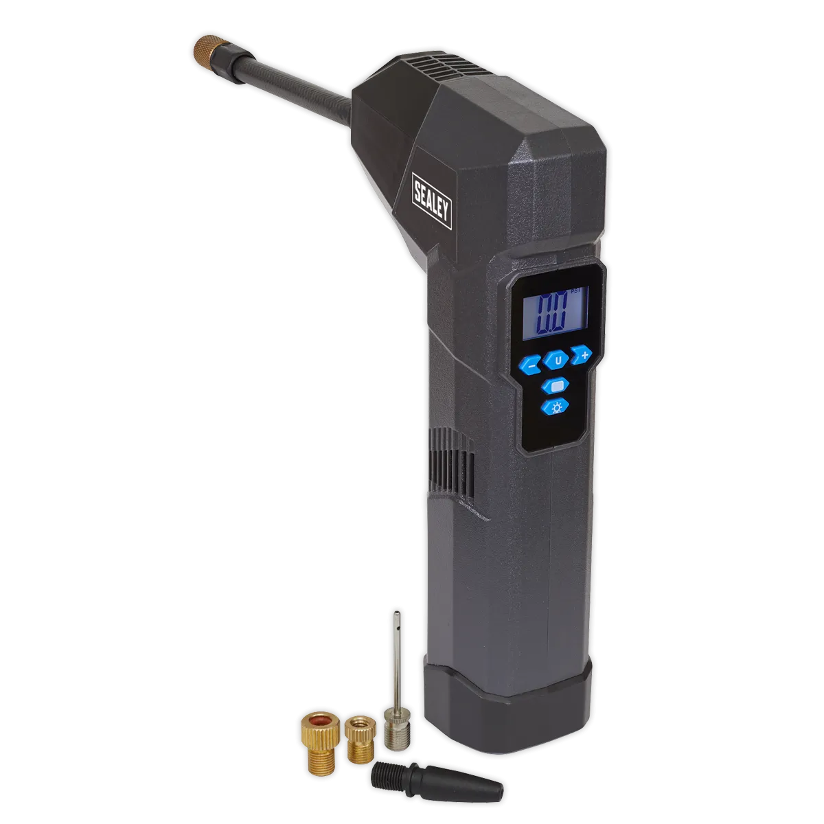 Compact Rechargeable Tyre Inflator & Powerbank with Work Light