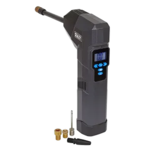 Compact Rechargeable Tyre Inflator & Powerbank with Work Light