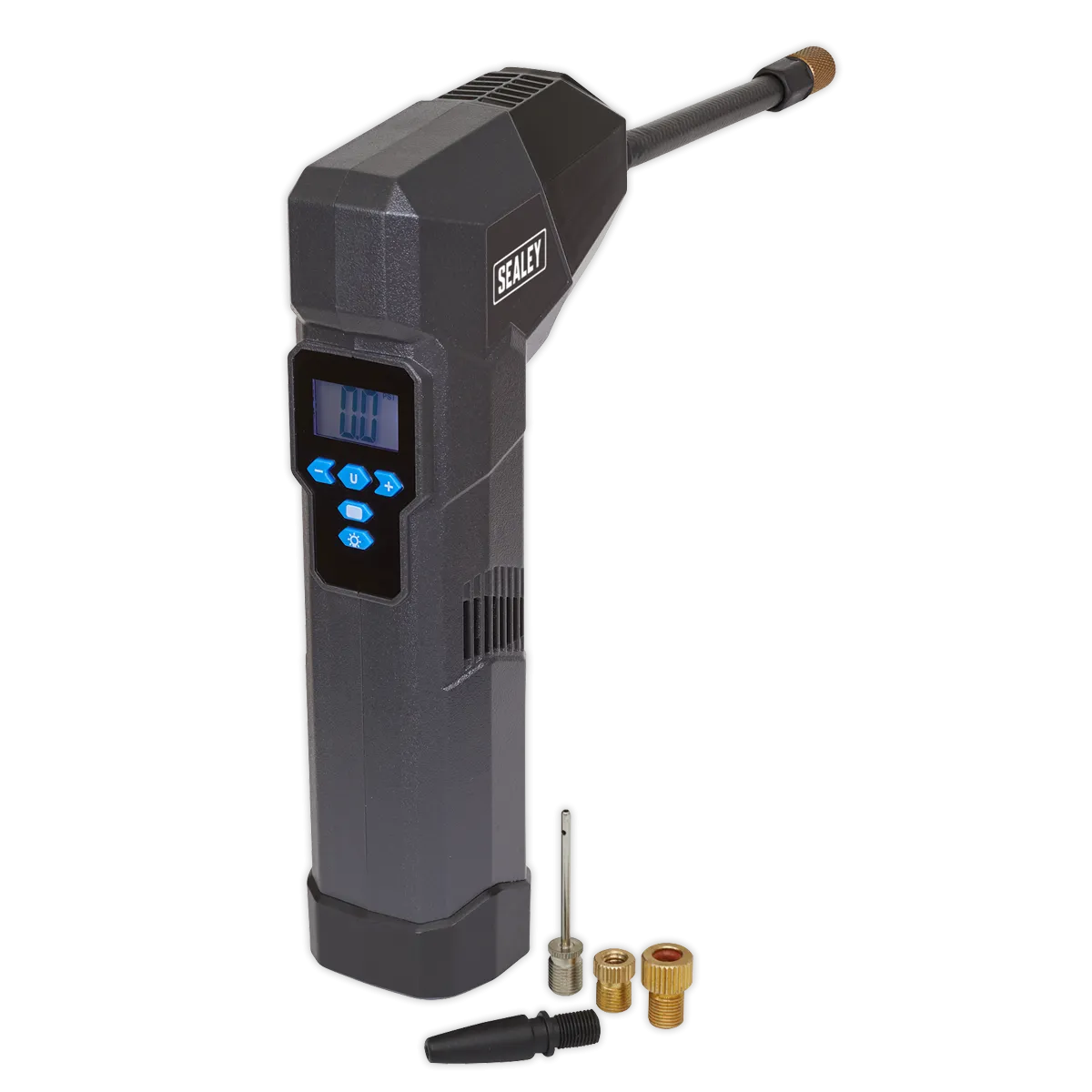 Compact Rechargeable Tyre Inflator & Powerbank with Work Light