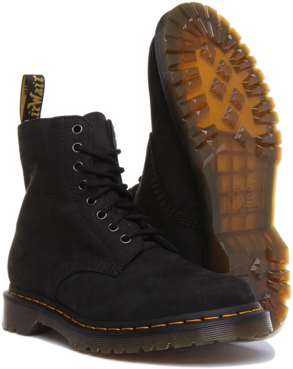Dr Martens 1460 Pascal In Black Milled Water Resistant Leather
