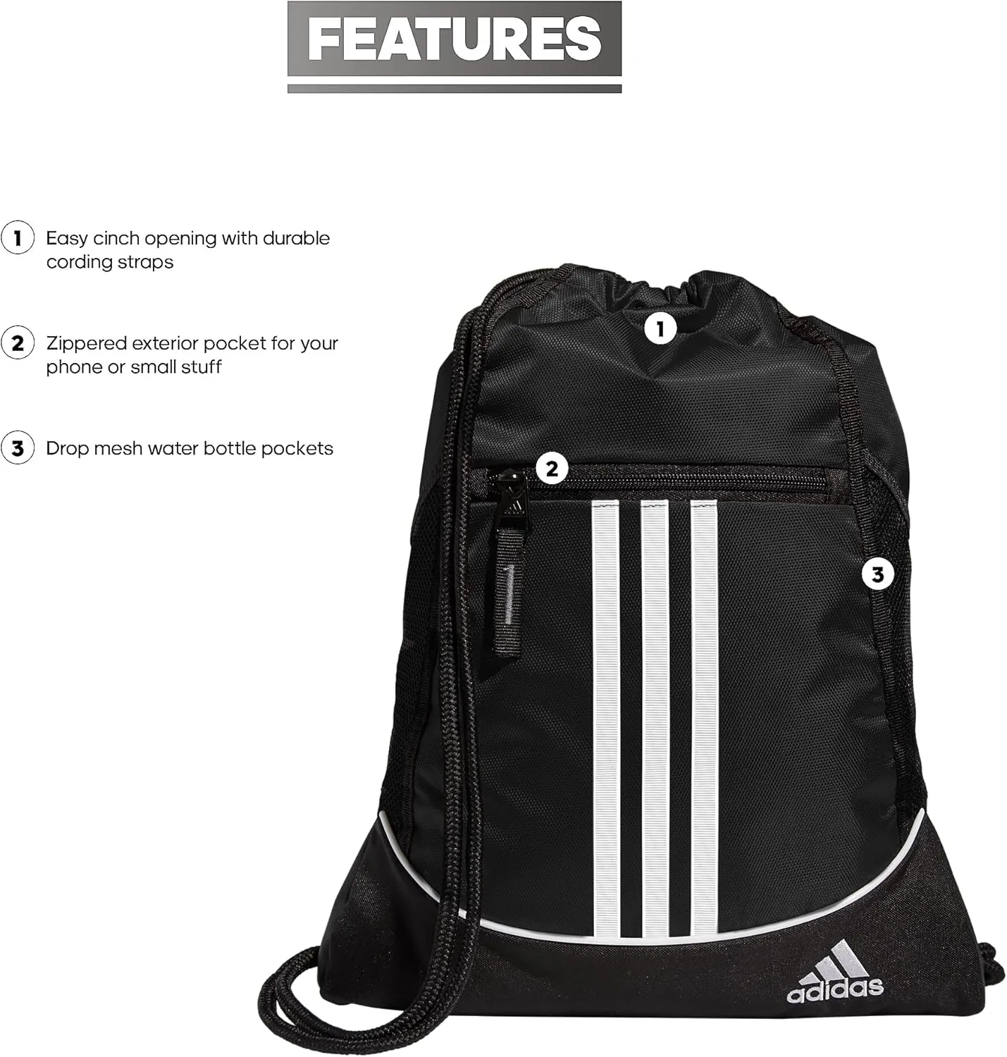 Drawstring, Lightweight Small Gym Bag,  One Size