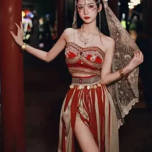 Dunhuang Feitian Hanfu 2024 New Exotic Wind Western Regions Princess Dance Suit Travel Photo Performance Suit