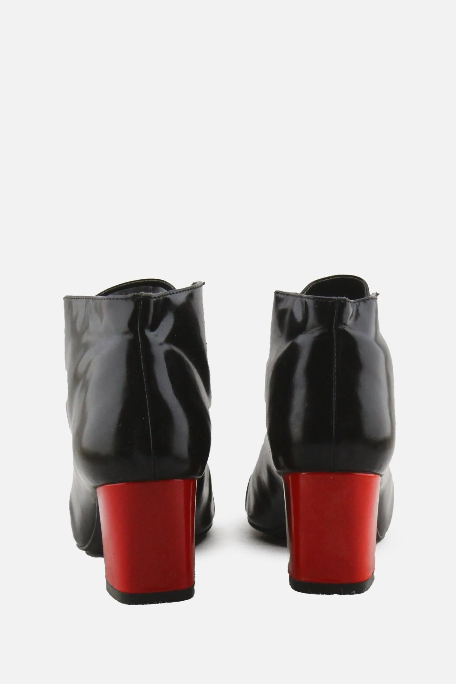 European Brand Block Heels Ankle Boots | 100% Synthetic Leather