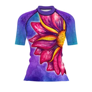 Floating Flower - Women's Surf UPF50  Short Sleeve Rash Guard