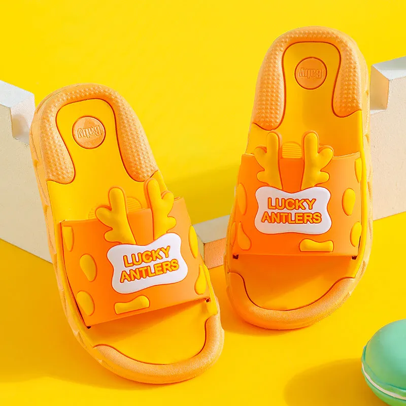 Giraffe Slippers with Antlers for Kids
