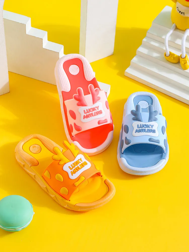 Giraffe Slippers with Antlers for Kids
