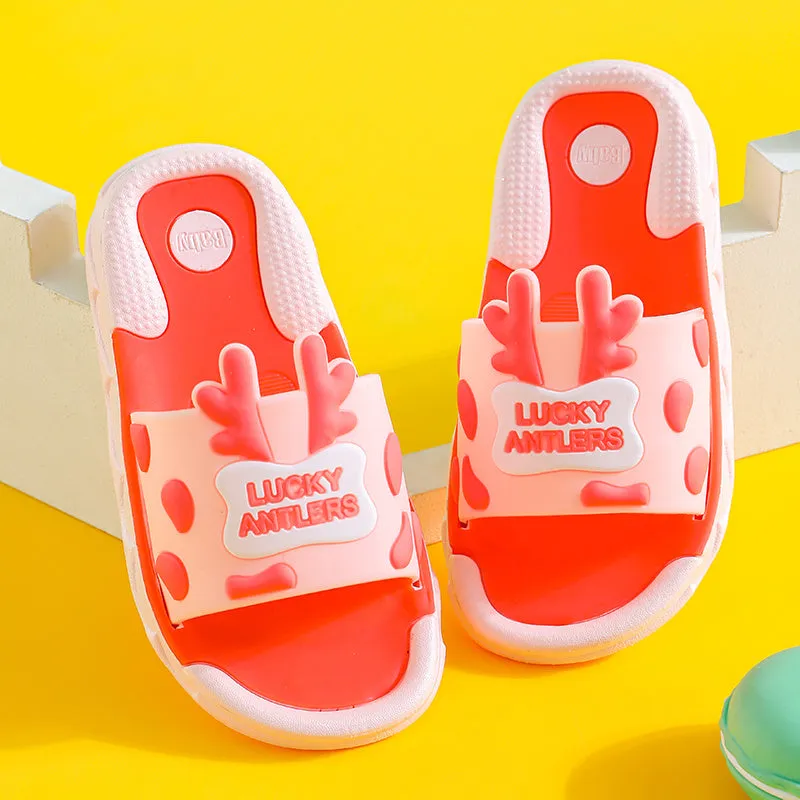 Giraffe Slippers with Antlers for Kids