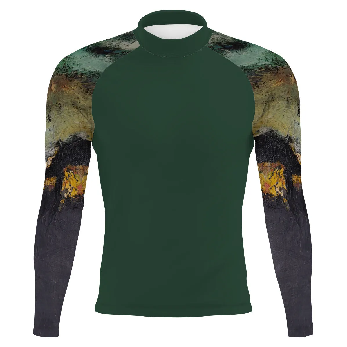 Green Oil On Canvas - Men's Surf UPF50  Long Sleeve Rash Guard