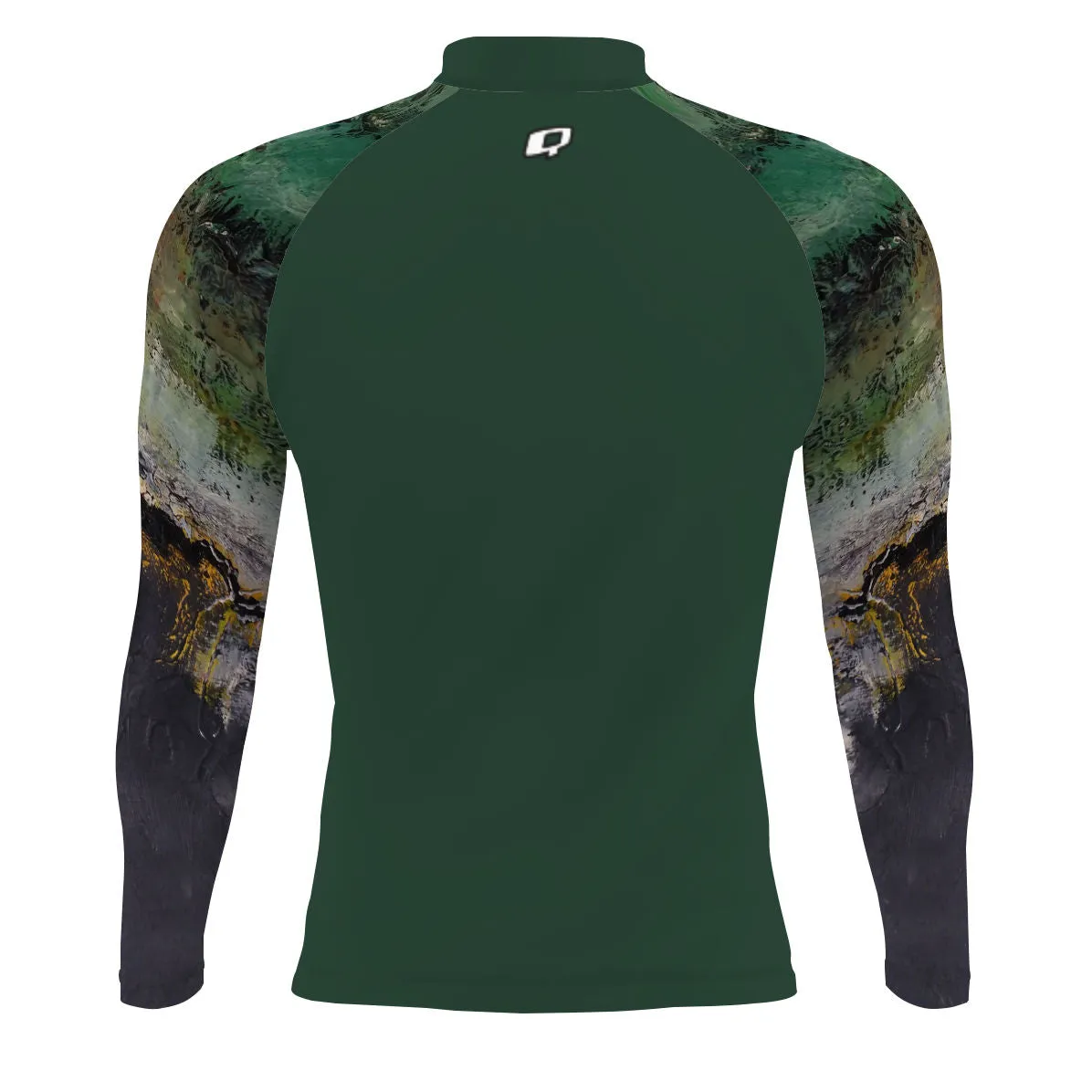 Green Oil On Canvas - Men's Surf UPF50  Long Sleeve Rash Guard
