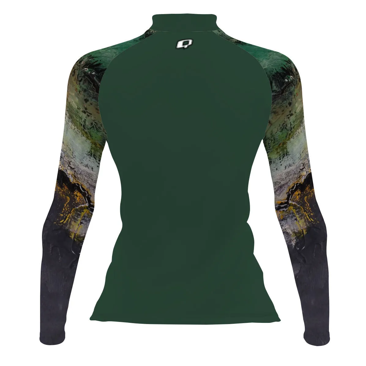 Green Oil On Canvas - Women's Surf UPF50  Long Sleeve Rash Guard