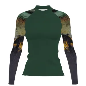 Green Oil On Canvas - Women's Surf UPF50  Long Sleeve Rash Guard
