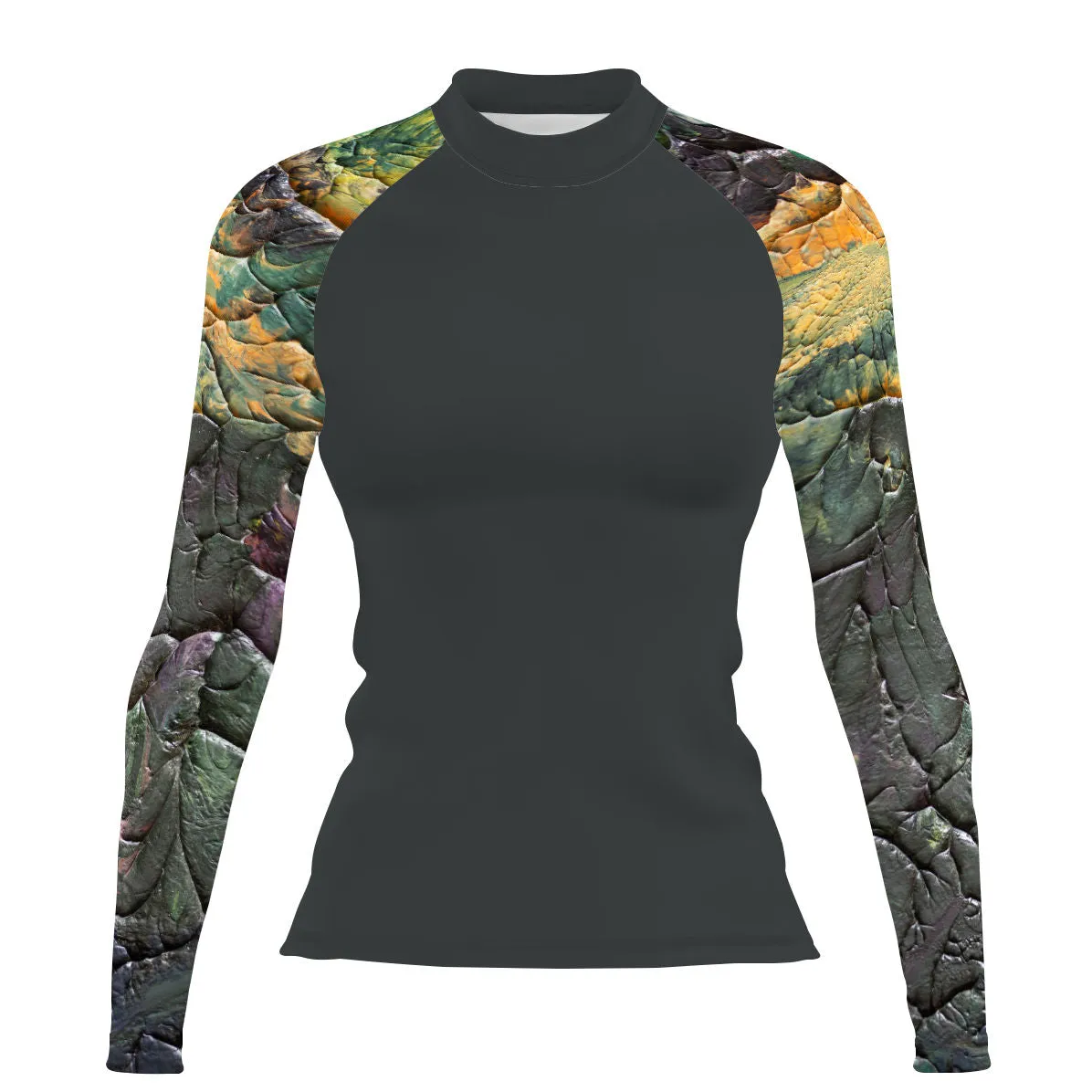 Green Splatter - Women's Surf UPF50  Long Sleeve Rash Guard