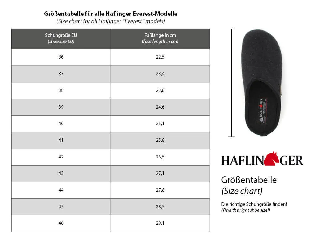 HAFLINGER® Wool Felt Slipper | Everest Fundus, Graphite