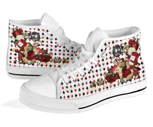 High Top Sneakers - Alice in Wonderland Gifts #103 Red Series | Birthday Gifts, Gift Idea, Custom Canvas Shoes, Cute Kawaii Aesthetic