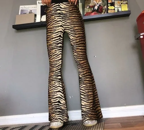 High Waist Leopard Print Flare Leggings
