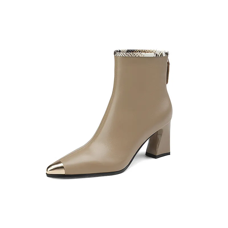 Irene Nude Cap Toe Boots Womens
