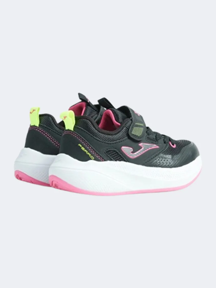 Joma Ferro 2430 Gs-Girls Running Shoes Black/Fuchsia