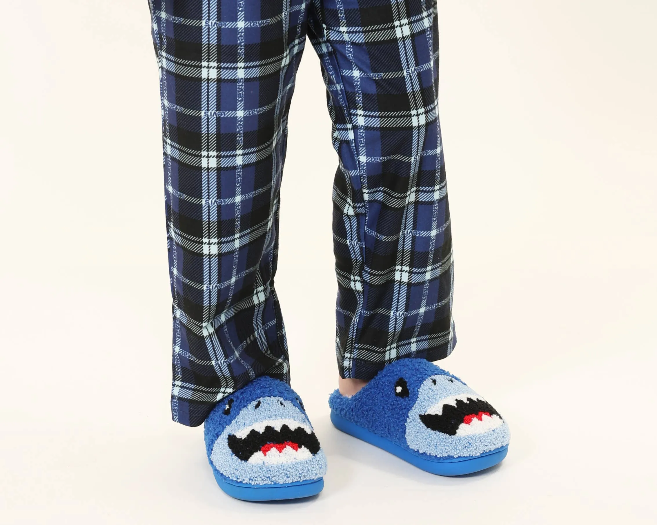 Kids Shark Slippers - Blue: LITTLE KIDS 9-12