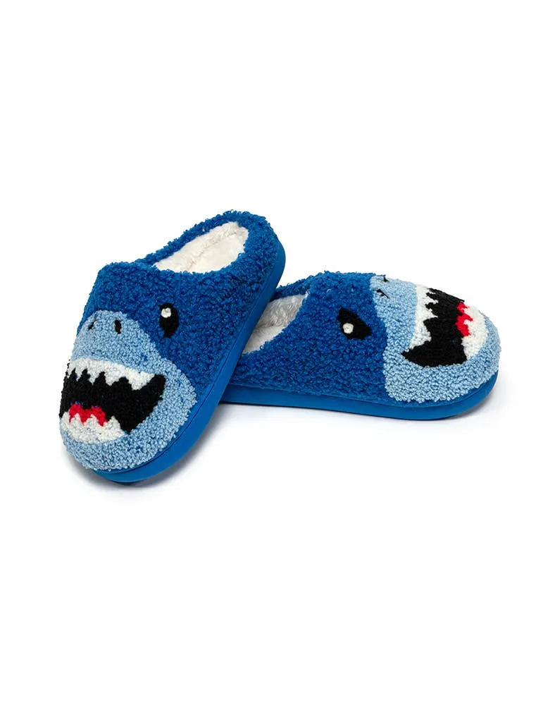 Kids Shark Slippers - Blue: LITTLE KIDS 9-12
