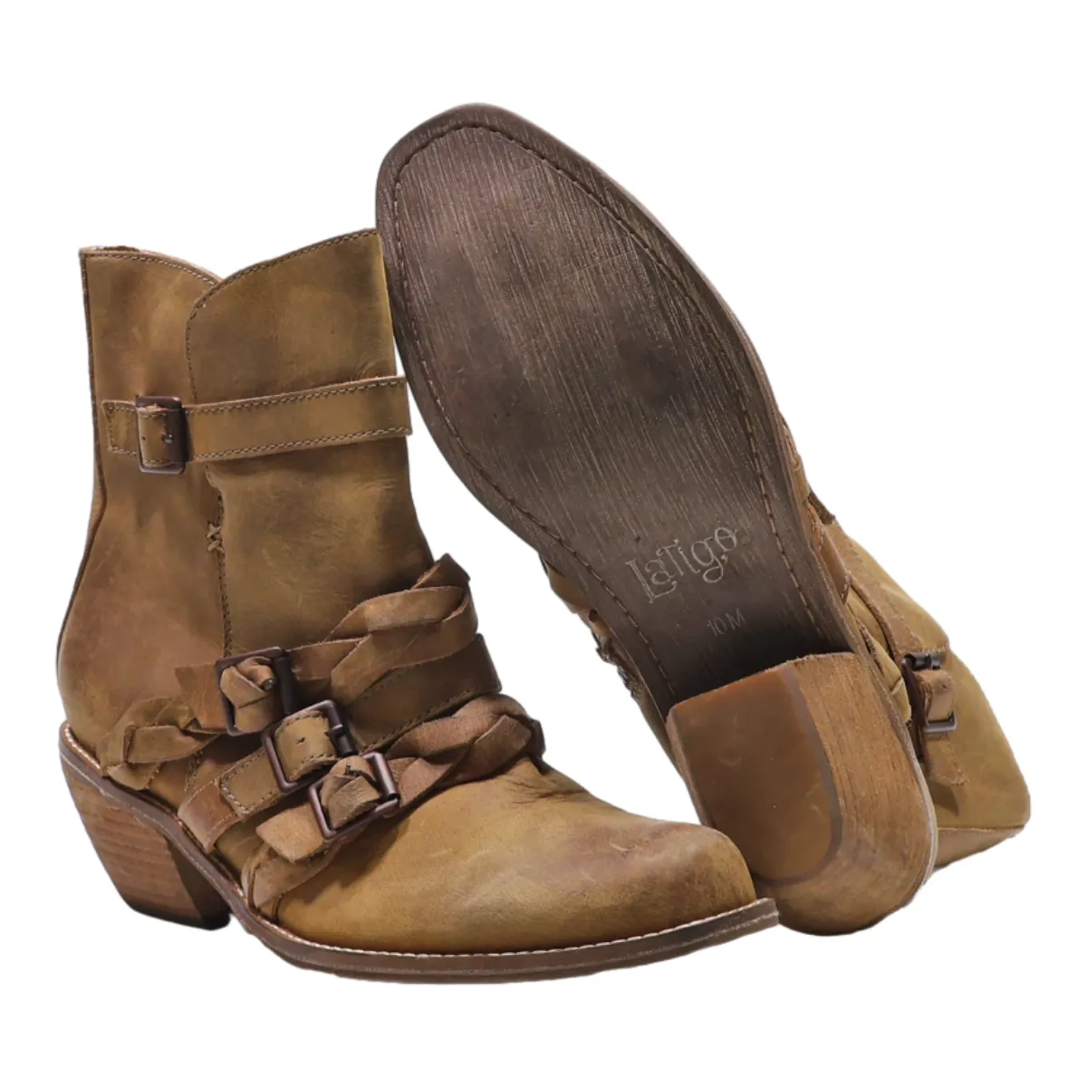 LATIGO Ankle Boots Brown Leather Womens UK 8