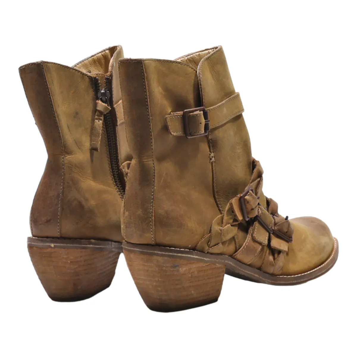 LATIGO Ankle Boots Brown Leather Womens UK 8